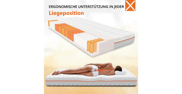 TASCHENFEDERKERNMATRATZE 90/200 cm Höhe ca. 22 cm  - Weiß, Basics, Textil (90/200cm) - Xora