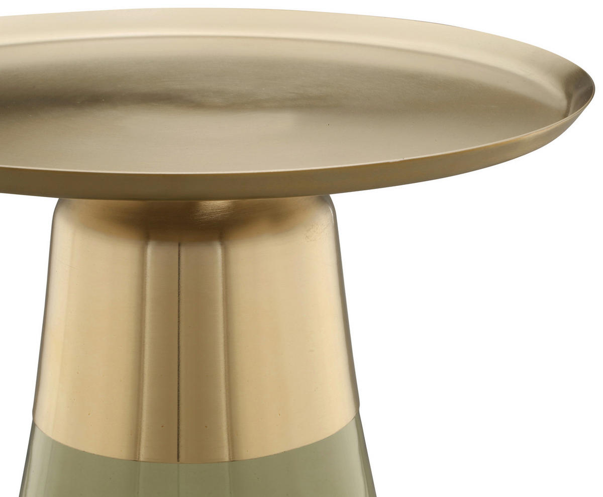 BEISTELLTISCH in Metall, Glas  - Goldfarben/Grün, Design, Glas/Metall (42/51cm) - Kayoom