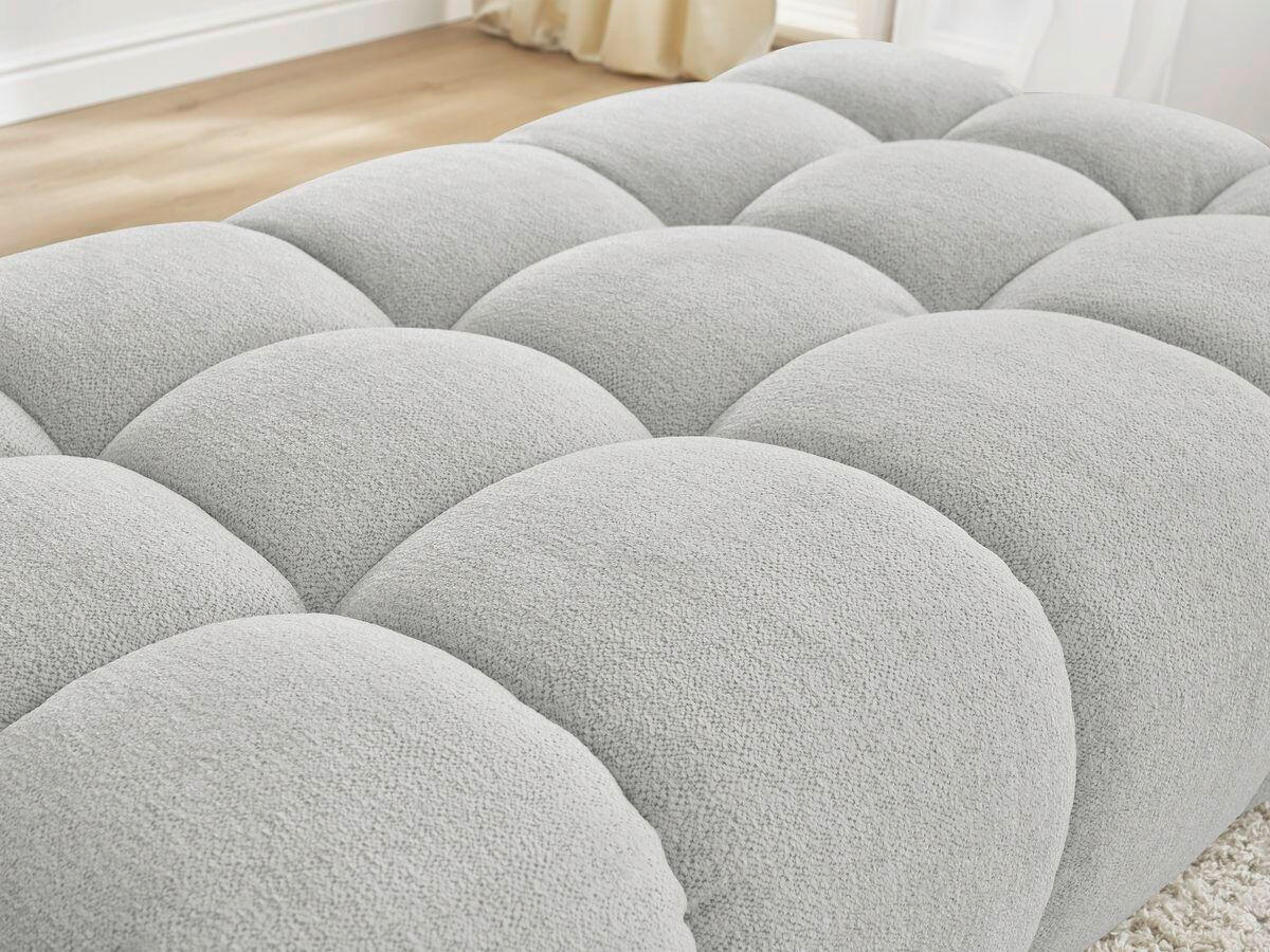 HOCKER EVEREST Flachgewebe Hellgrau  - Hellgrau/Schwarz, MODERN, Kunststoff/Textil (166/100/40cm)