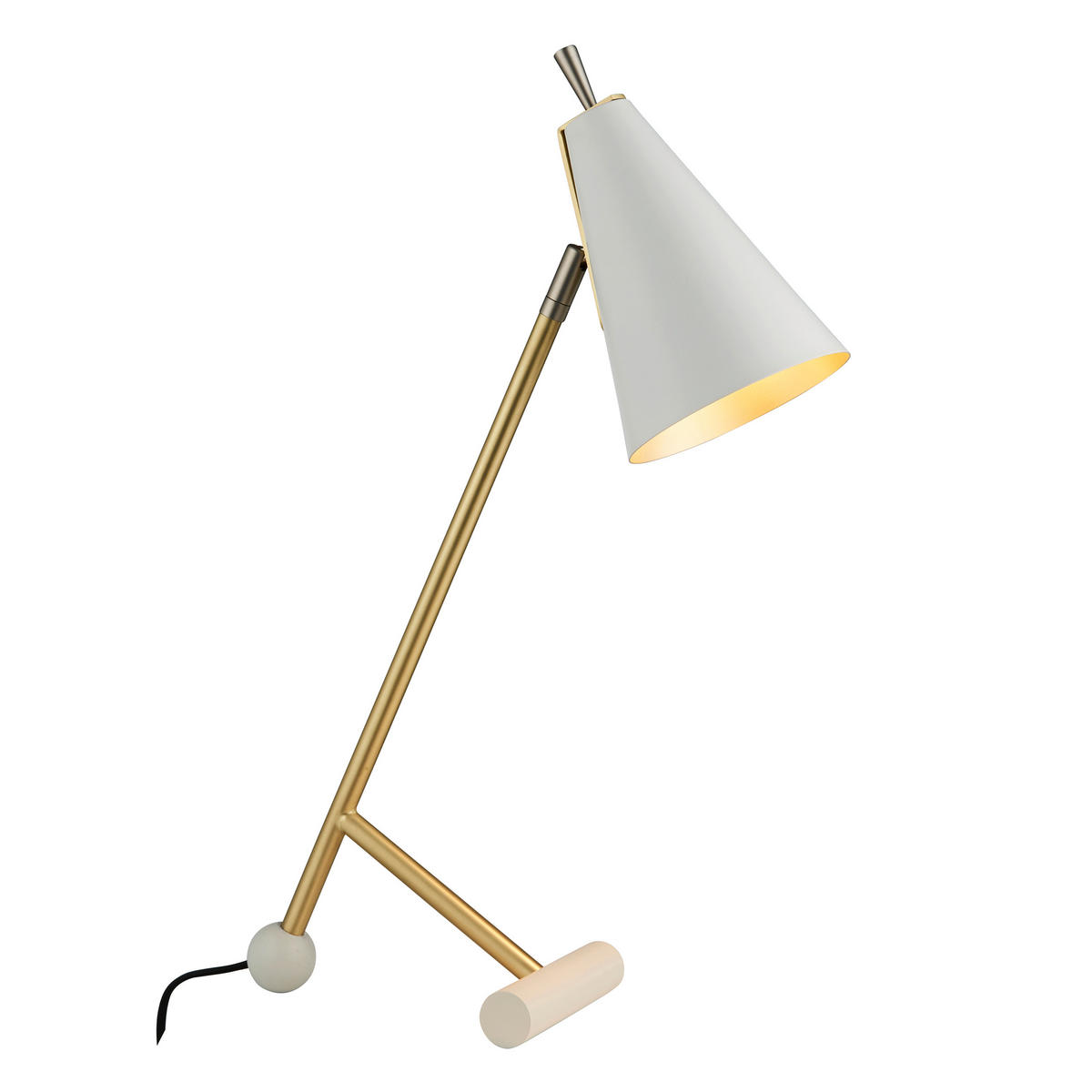 TISCHLEUCHTE 14/36/55 cm   - Schwarz/Weiß, KONVENTIONELL, Metall (14/36/55cm) - ENDON