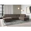 WOHNLANDSCHAFT in Flachgewebe Dunkelbraun  - Dunkelbraun/Schwarz, Modern, Textil/Metall (164/319/212cm) - Sit & More