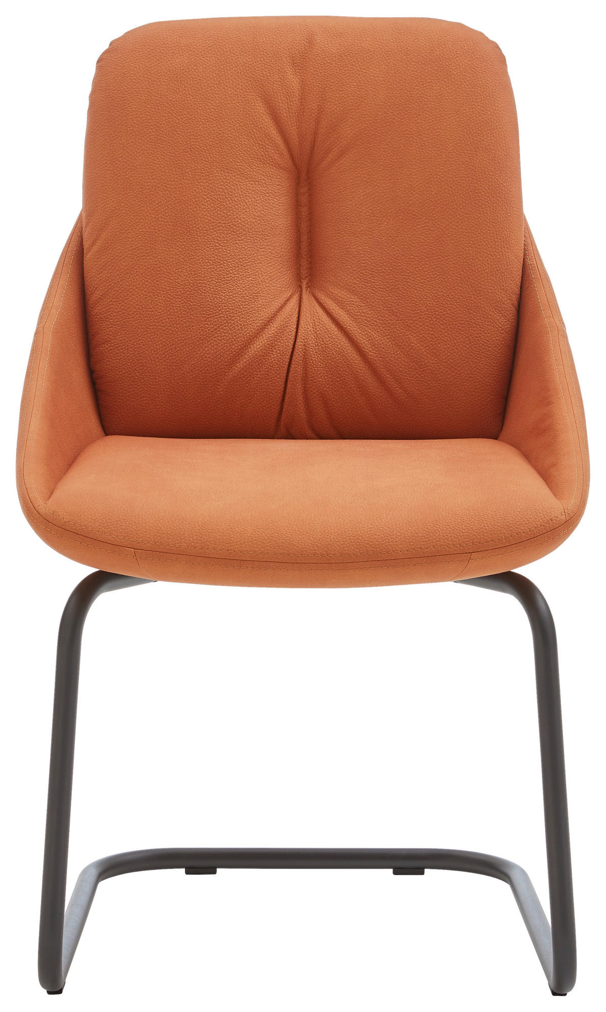 SCHWINGSTUHL  in Stahl Mikrofaser  - Cognac/Anthrazit, Design, Textil/Metall (55/90/64cm) - Venjakob