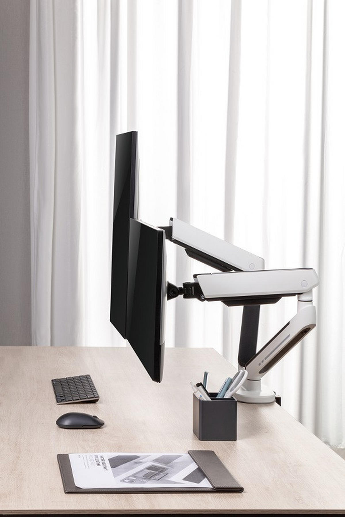 MONITOR-HALTERUNG Metall, Kunststoff Weiß  - Weiß, Design, Kunststoff/Metall (105/62,2/15,2cm) - Boxxx