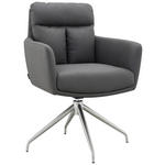 ARMLEHNSTUHL  in Edelstahl Mikrofaser  - Edelstahlfarben/Grau, Design, Textil/Metall (62/89,5/65cm) - Novel