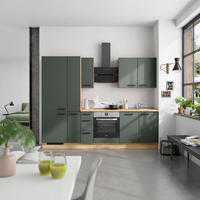 KÜCHENBLOCK Easytouch 270 cm  in Eichefarben, Dunkelgrün  - Dunkelgrün/Eichefarben, MODERN, Holzwerkstoff/Metall (270cm) - Nobilia