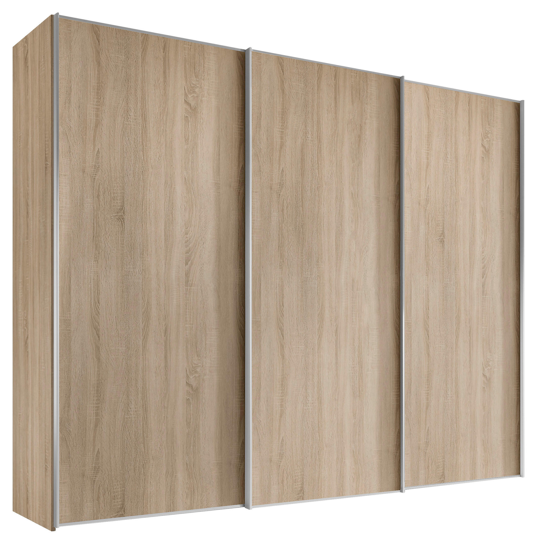 FÜGGESZTETT TOLÓAJTÓS SZEKRÉN tölgyfa  - alumínium színű/tölgyfa, Design, faalapú anyag/fém (249/222/68cm) - Moderano