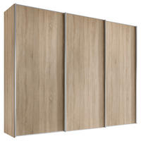 SCHWEBETÜRENSCHRANK in Sonoma Eiche  - Alufarben/Sonoma Eiche, Design, Holzwerkstoff/Metall (298/222/68cm) - Moderano