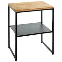 BEISTELLTISCH in Holz, Metall 45/35/35 cm  - Eichefarben/Schwarz, Design, Holz/Metall (45/35/35cm)