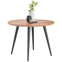 JEDÁLENSKÝ STÔL, akácia, čierna, farba akácie, 106/106/76 cm - čierna/farba akácie, Natur, kov/drevo (106/106/76cm) - Carryhome