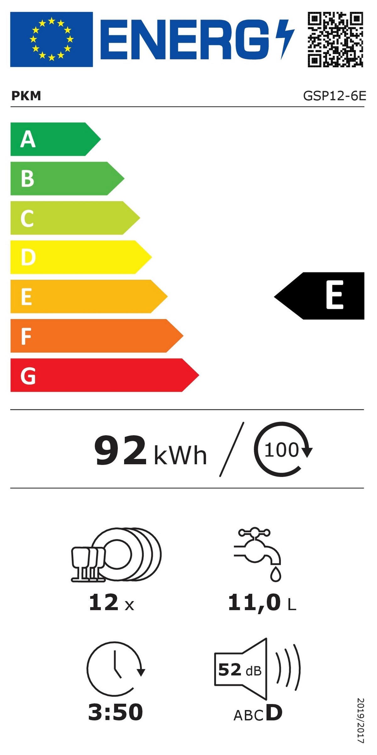 GESCHIRRSPÜLER GSP12-6E  - Weiß, Trend, Kunststoff/Metall (59,8/84,5/60cm) - PKM