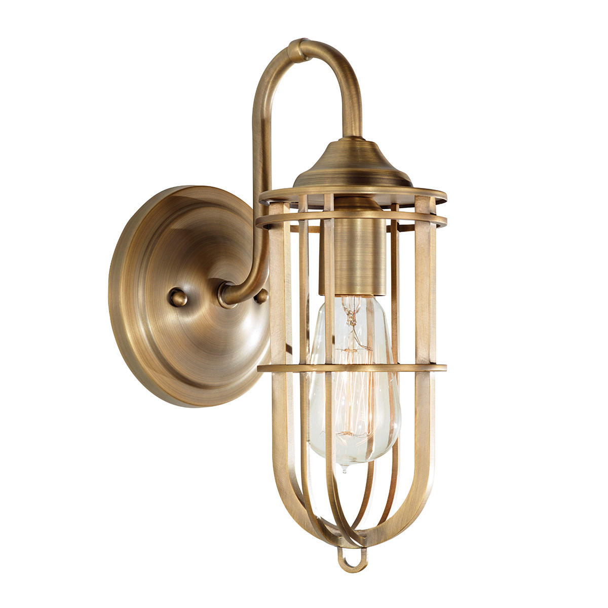 VÄGGLAMPA Elstead Urbanrwl 31,1/19,7/14 cm   - mässingsfärgad, Design, metall (31,1/19,7/14cm) - Elstead Lighting