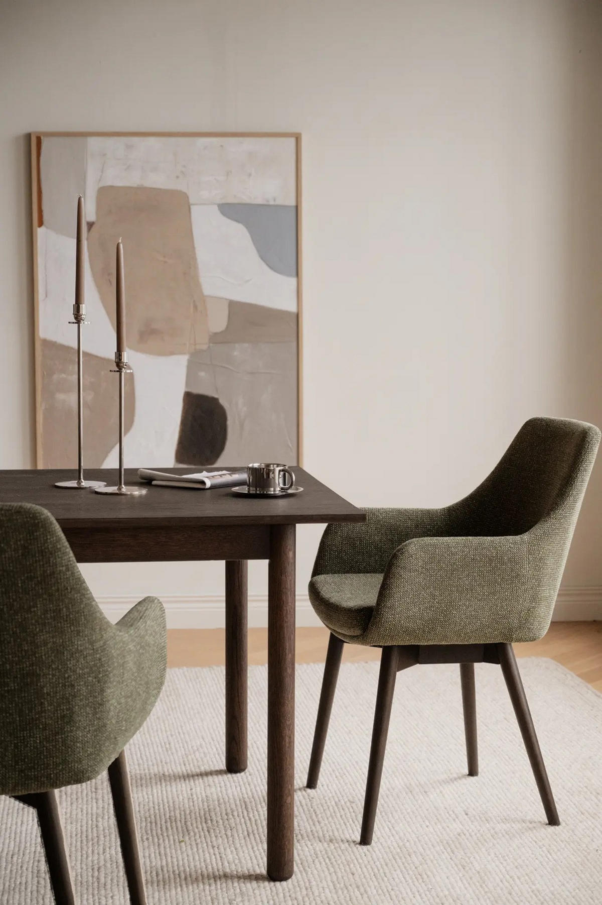 STOL MED ARMSTÖD     - grön/brun, Klassisk, metall/trä (55/88/61cm) - Rowico