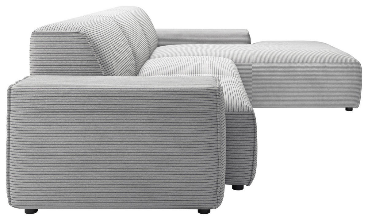 ECKSOFA 9125 Grau Cord  - Schwarz/Grau, Design, Kunststoff/Textil (300/189cm) - Pure Home Lifestyle