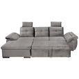 ECKSOFA  in Mikrovelours Hellgrau  - Hellgrau/Schwarz, KONVENTIONELL, Kunststoff/Textil (170/275cm) - Carryhome