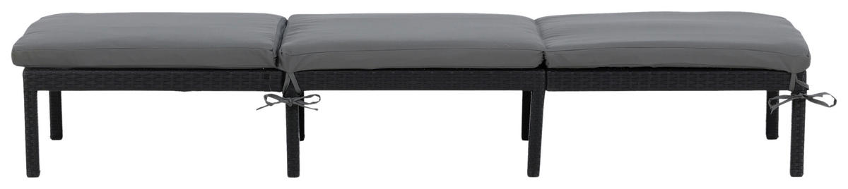 SONNENLIEGE 59/84/198 cm  - Schwarz, KONVENTIONELL, Kunststoff (59/84/198cm) - Gardenson