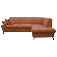 ECKSOFA CORA Rot Chenille Zierkissen, Bettkasten  - Rot/Schwarz, Design, Textil/Metall (261/198cm) - MID.YOU