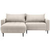 ECKSOFA in Flachgewebe Beige  - Beige/Schwarz, Design, Holz/Textil (160/215cm) - Stylife