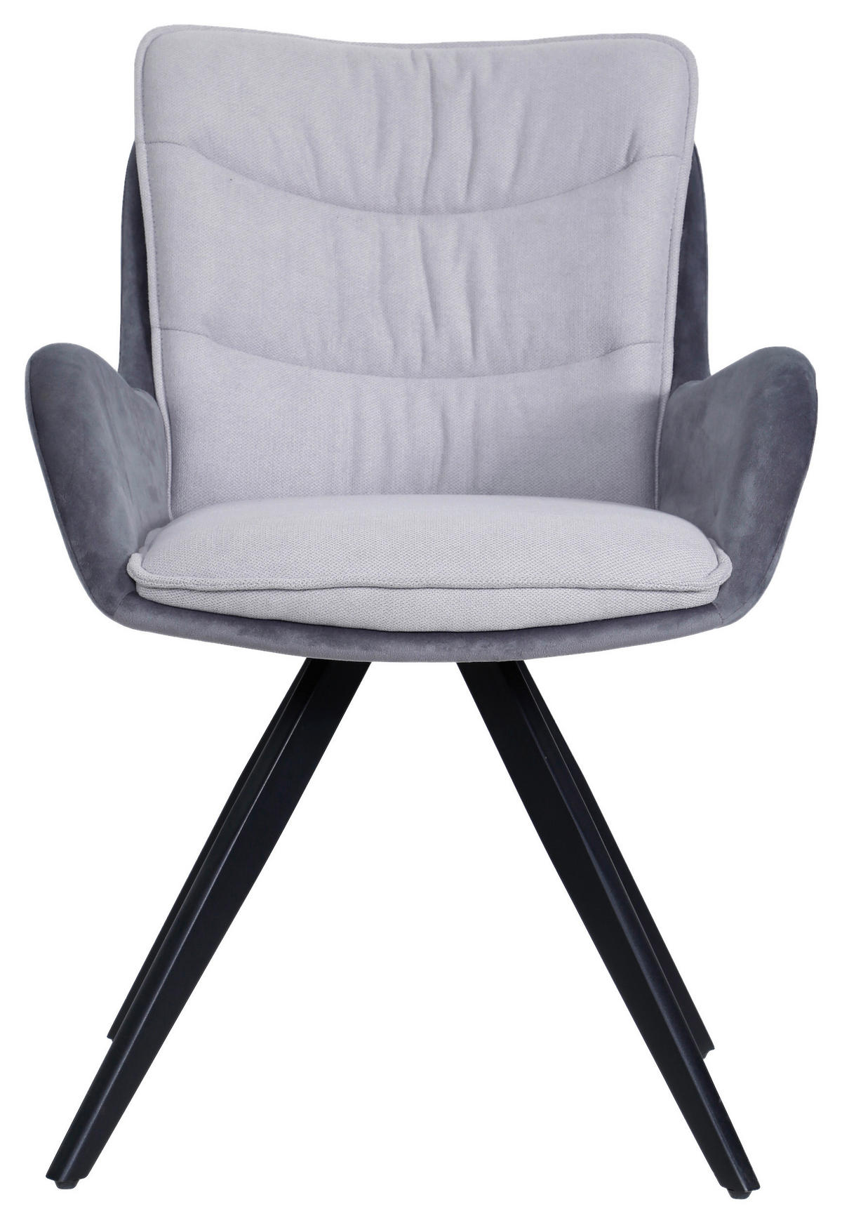 STOLICA S NASLONOM ZA RUKE  crna, svijetlo siva, tamno siva  drvo, metal, tekstil      - tamno siva/svijetlo siva, Moderno, drvo/metal (58/85/63cm) - MID.YOU