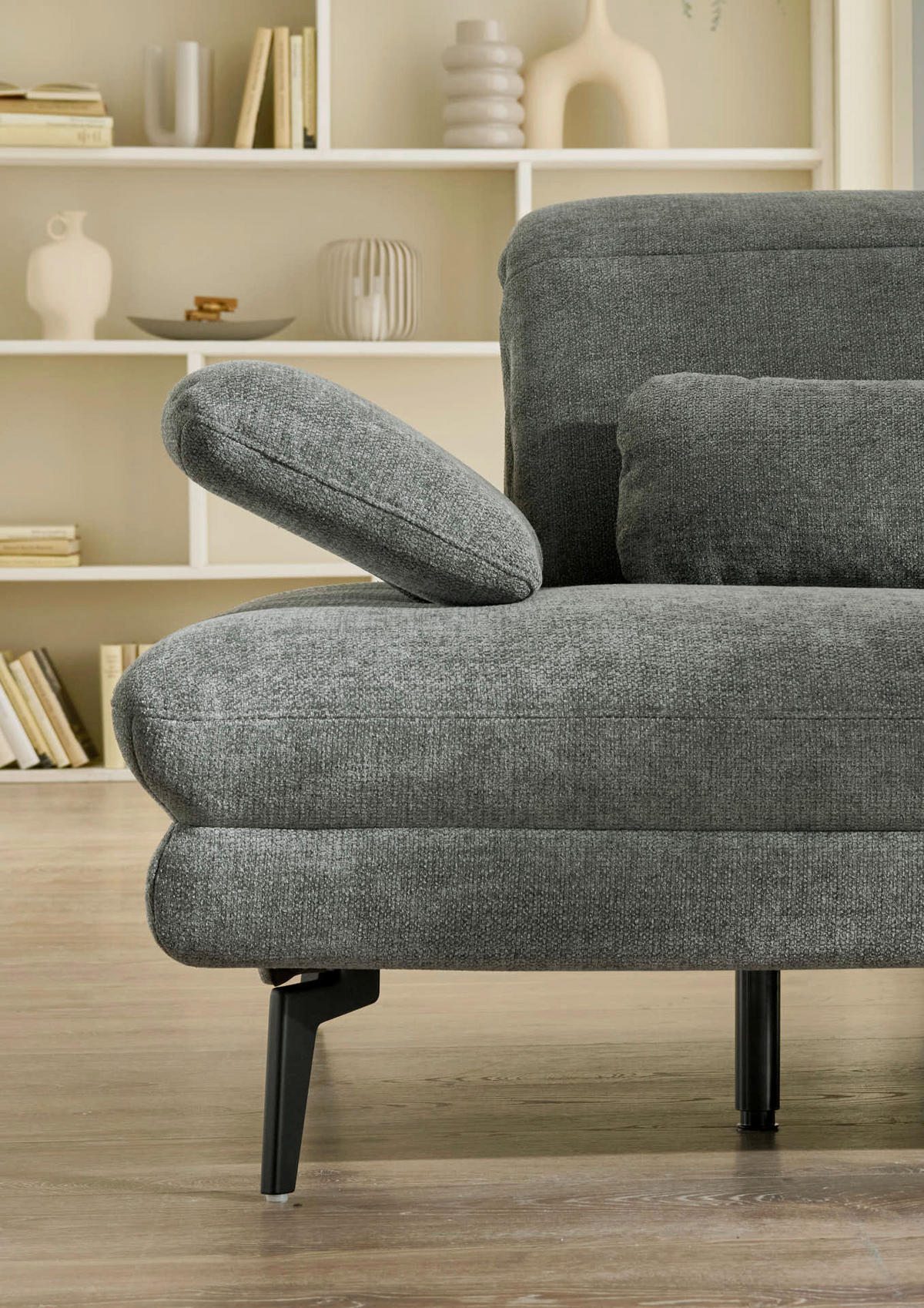 Colțar, textil, gri - negru/gri, Design, metal/textil (311/235cm) - Beldomo Style