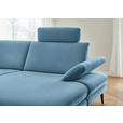 WOHNLANDSCHAFT  in Chenille, Flachgewebe Blau  - Blau/Schwarz, Design, Textil/Metall (208/344/180cm) - Dieter Knoll
