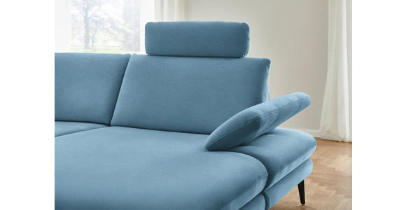 WOHNLANDSCHAFT  in Chenille, Flachgewebe Blau  - Blau/Schwarz, Design, Textil/Metall (208/344/180cm) - Dieter Knoll