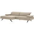 ECKSOFA in Flachgewebe Beige  - Anthrazit/Beige, Design, Textil/Metall (166/280cm) - Ambiente