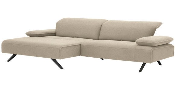 ECKSOFA in Flachgewebe Beige  - Anthrazit/Beige, Design, Textil/Metall (166/280cm) - Ambiente