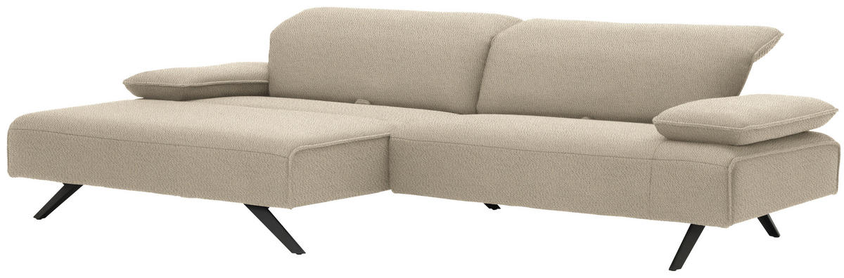 ECKSOFA in Flachgewebe Beige  - Anthrazit/Beige, Design, Textil/Metall (166/280cm) - Johann Jakob