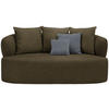 2-SITZER-SOFA in Bouclé Olivgrün  - Schwarz/Olivgrün, MODERN, Kunststoff/Textil (177/86/105cm) - Hom`in