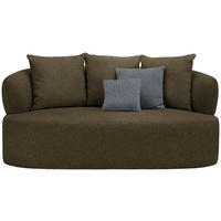 2-SITZER-SOFA in Bouclé Olivgrün  - Schwarz/Olivgrün, MODERN, Kunststoff/Textil (177/86/105cm) - Hom`in