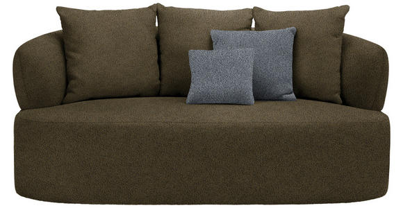 2-SITZER-SOFA in Bouclé Olivgrün  - Schwarz/Olivgrün, MODERN, Kunststoff/Textil (177/86/105cm) - Hom`in