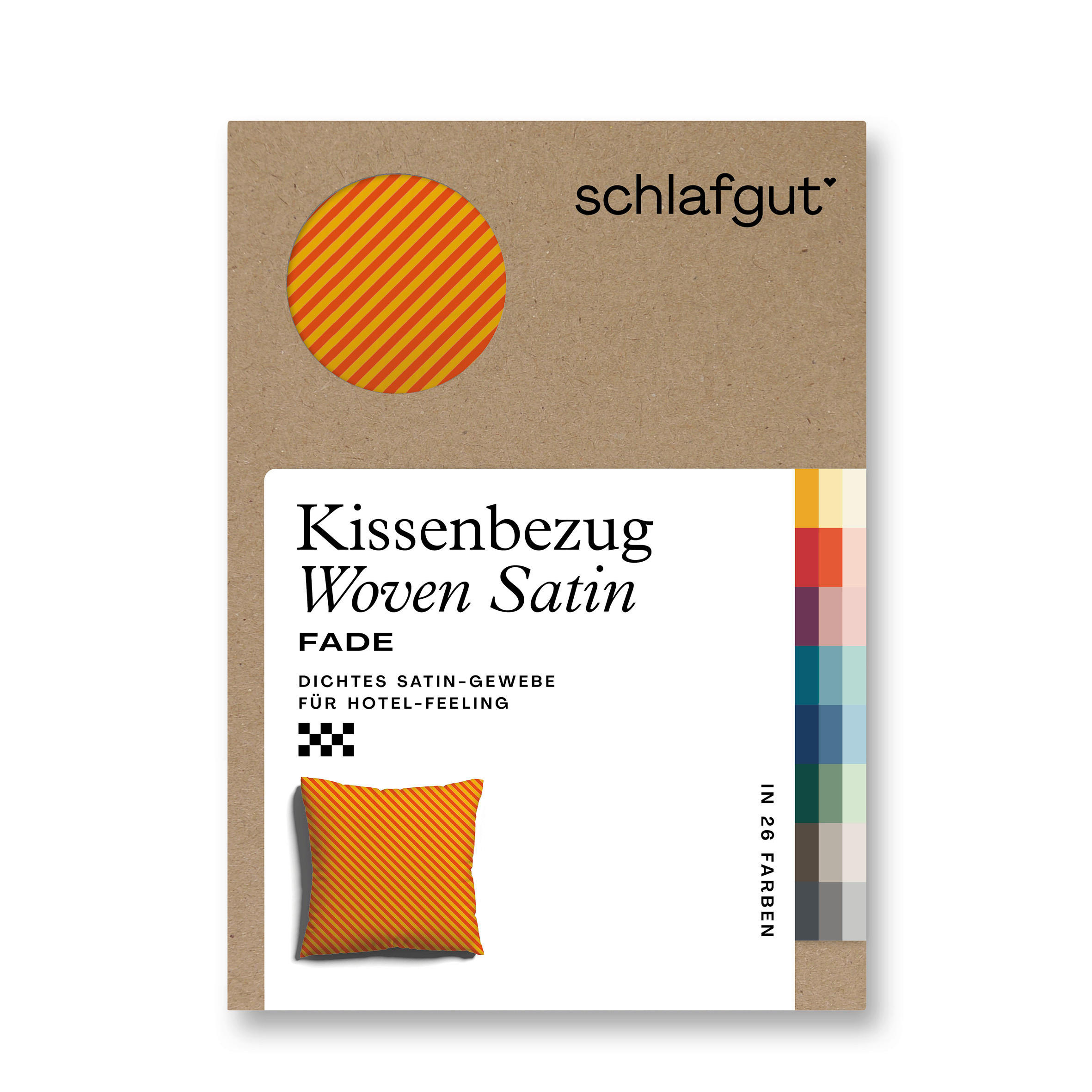 KOPFKISSENBEZUG WOVEN SATIN FADE 80/80 cm  - Gelb/Rot, Basics, Textil (80/80cm) - Schlafgut