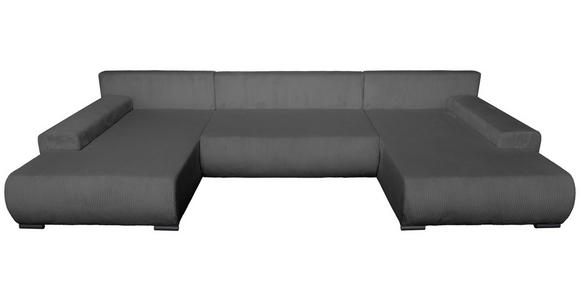WOHNLANDSCHAFT  in Cord Anthrazit  - Anthrazit/Schwarz, KONVENTIONELL, Textil/Metall (191/351/191cm) - Carryhome
