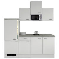 KUCHYNSKÝ BLOK - biela/farba ušľachtilej ocele, Modern, kompozitné drevo/plast (210cm) - MID.YOU