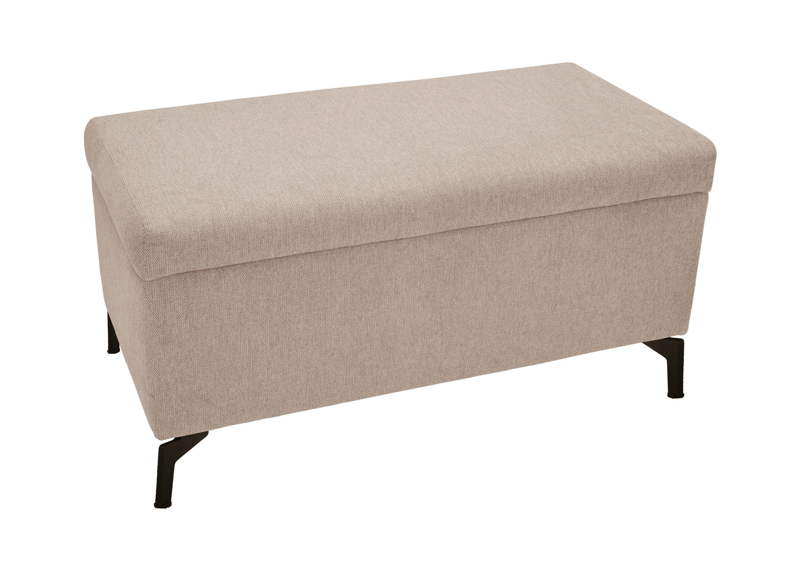 BETTBANK Mikrovelours Beige  - Beige/Schwarz, Basics, Textil/Metall (140/39/50cm) - Novel