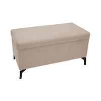 BETTBANK 140/39/50 cm   - Beige/Schwarz, Basics, Textil/Metall (140/39/50cm) - Novel