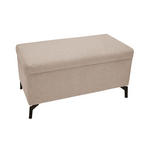 BETTBANK 140/39/50 cm   - Beige/Schwarz, Basics, Textil/Metall (140/39/50cm) - Novel