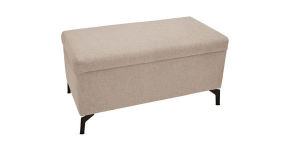 BETTBANK 140/39/50 cm   - Beige/Schwarz, Basics, Textil/Metall (140/39/50cm) - Novel