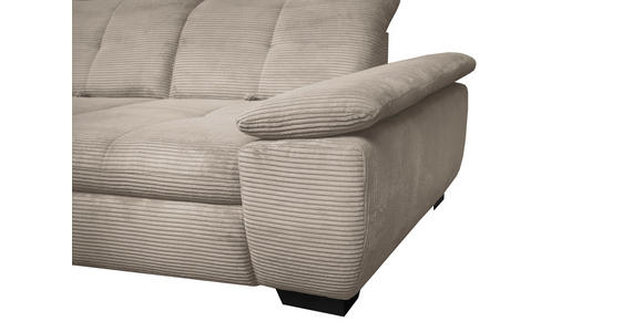 ECKSOFA in Cord Graubraun  - Graubraun/Schwarz, Design, Textil/Metall (242/313cm) - Xora