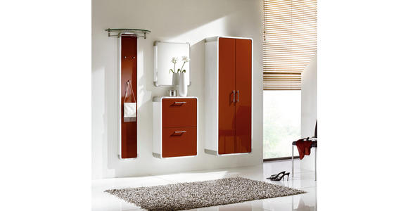 GARDEROBENSCHRANK 60/164/32 cm - Chromfarben/Rot, Design, Holzwerkstoff/Metall (60/164/32cm) - Moderano