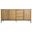 SIDEBOARD WABI  in 180/81/40 cm  - Eichefarben/Schwarz, Design, Holz/Holzwerkstoff (180/81/40cm) - Xora