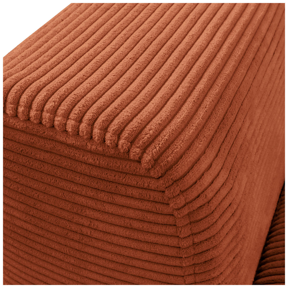 ECKSOFA in Cord Kupferfarben  - Schwarz/Kupferfarben, Design, Textil/Metall (313/172cm) - Livetastic