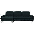 ECKSOFA in Flachgewebe Petrol  - Petrol/Schwarz, LIFESTYLE, Textil/Metall (180/310cm) - Valnatura