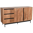 SIDEBOARD  150/80/40 cm 3 Schublade(n)  - Schwarz/Akaziefarben, Natur, Holz/Holzwerkstoff (150/80/40cm) - Carryhome