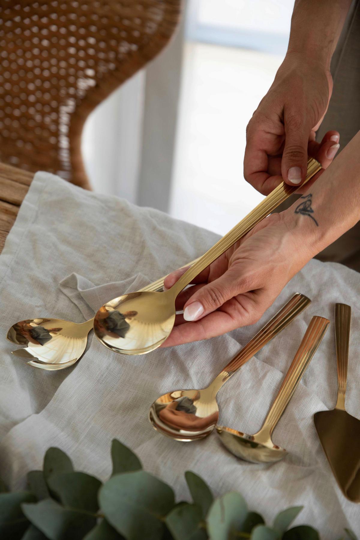 BESTECK-SET RAW 2-teilig Edelstahl   - Goldfarben, Basics, Metall (29/15/5cm) - Aida