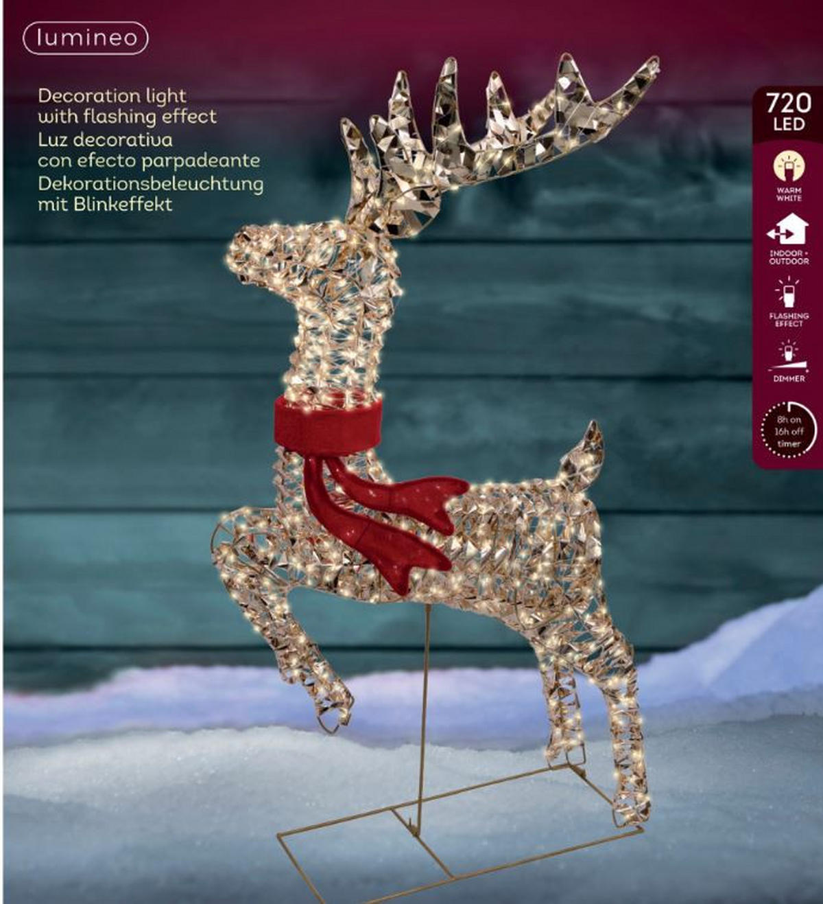 UKRASNI IRVAS - zlatna/crvena, Osnovno, metal/plastika (57/18/100cm) - X-Mas