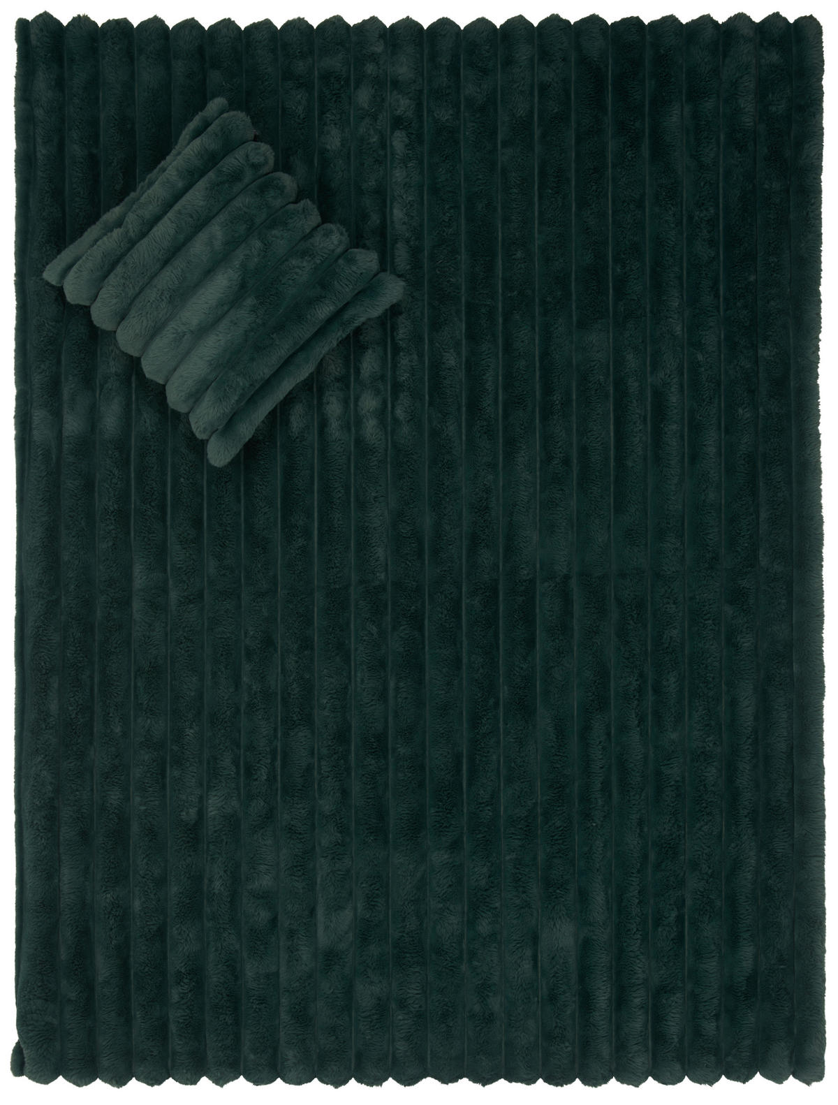 ĆEBE OD VEŠTAČKOG KRZNA 150/200 cm tamnozelena  - tamnozelena, tekstil (150/200cm) - Novel