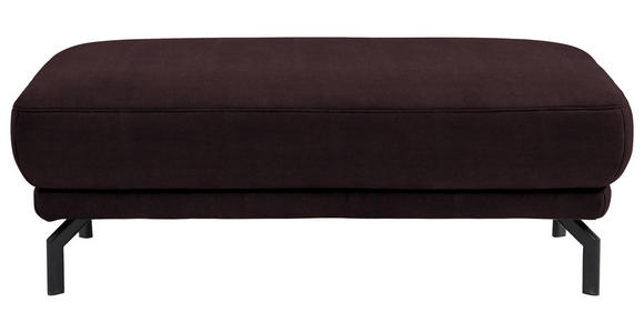 HOCKER in Textil Dunkelbraun  - Dunkelbraun/Schwarz, Design, Textil/Metall (127/46/72cm) - Dieter Knoll