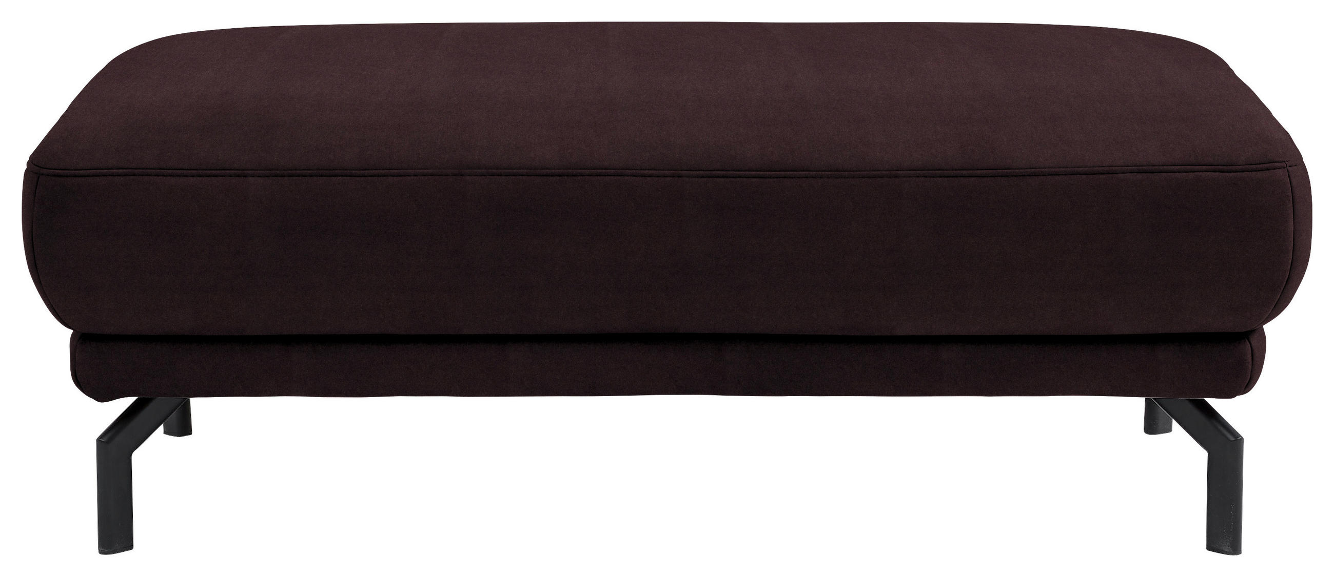 HOCKER in Textil Dunkelbraun  - Dunkelbraun/Schwarz, Design, Textil/Metall (127/46/72cm) - Dieter Knoll