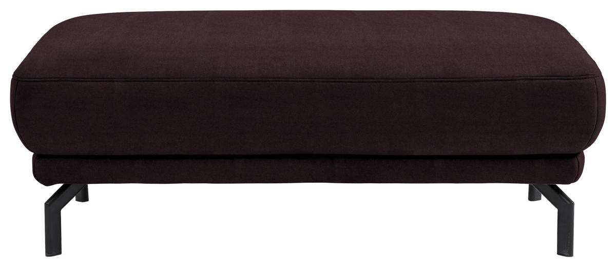 HOCKER in Textil Dunkelbraun  - Dunkelbraun/Schwarz, Design, Textil/Metall (127/46/72cm) - Dieter Knoll